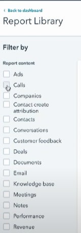 Report Library in HubSpot CRM